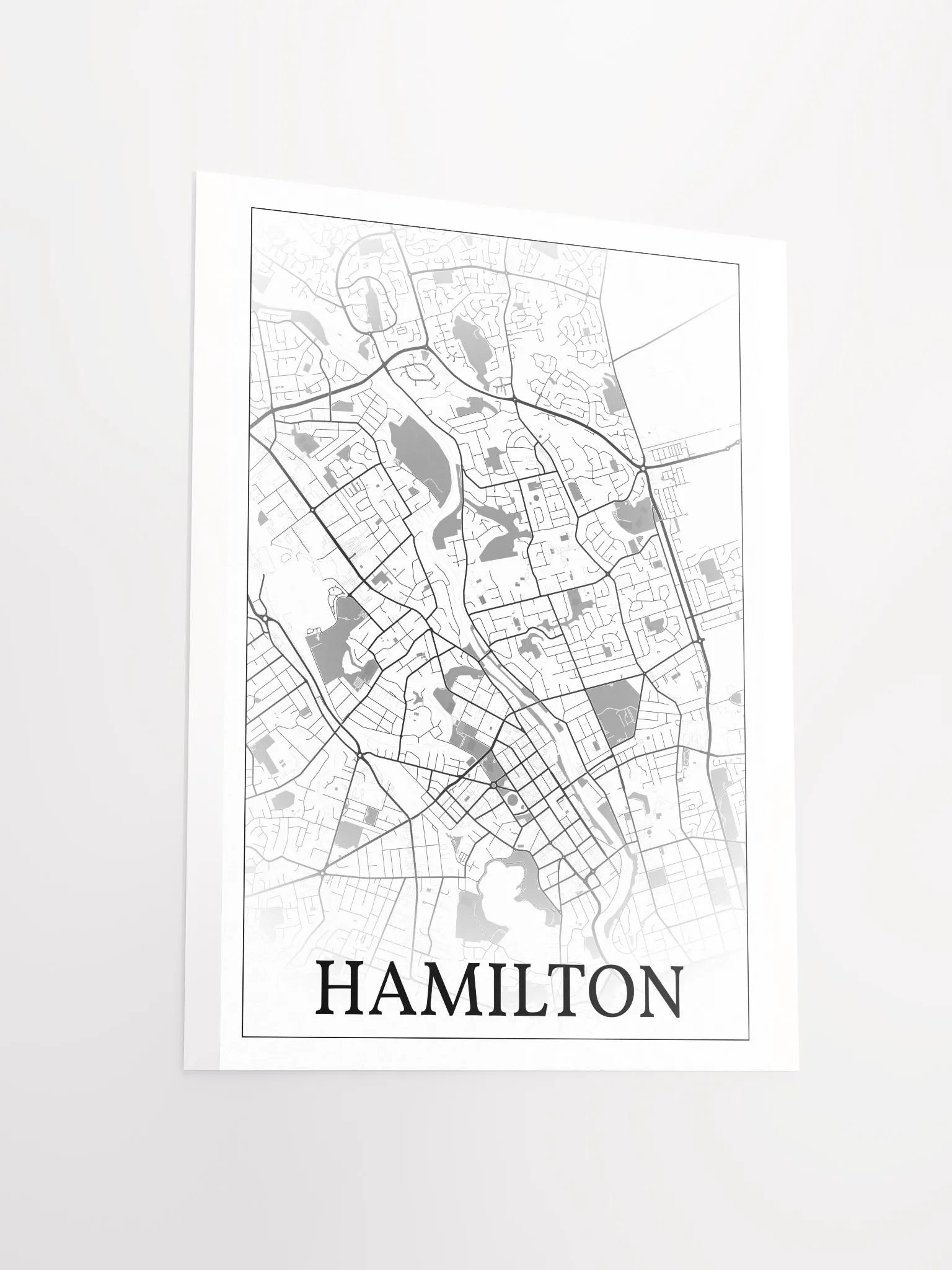 Hamilton, New Zealand, city map print product image (14)