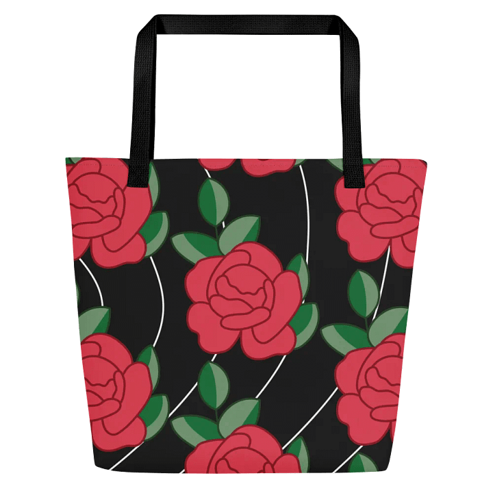 Red Roses on Black Tote Bag product image (2)