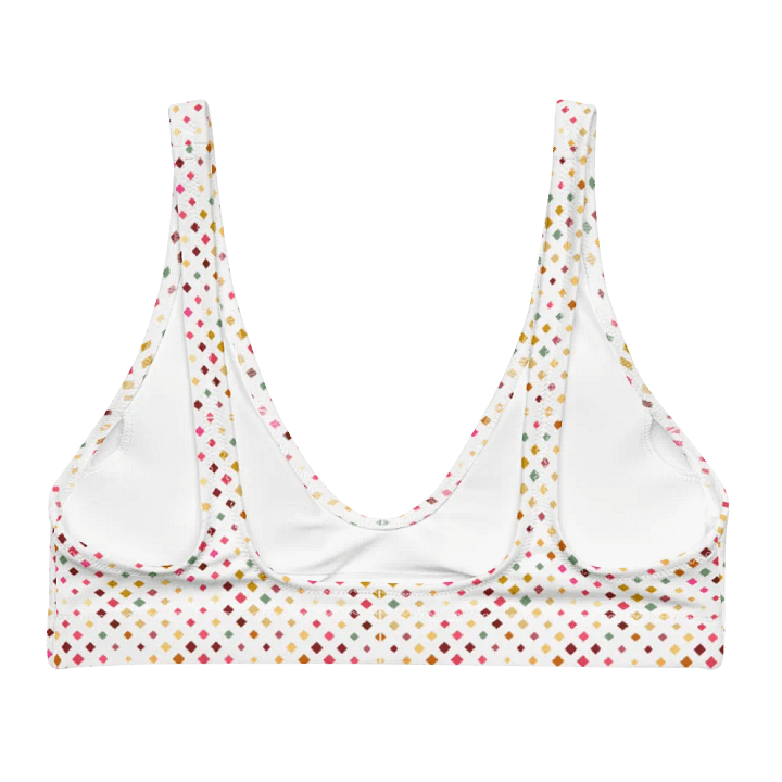 Colorful Square Pattern Design Padded Bikini Top - V5 product image (2)
