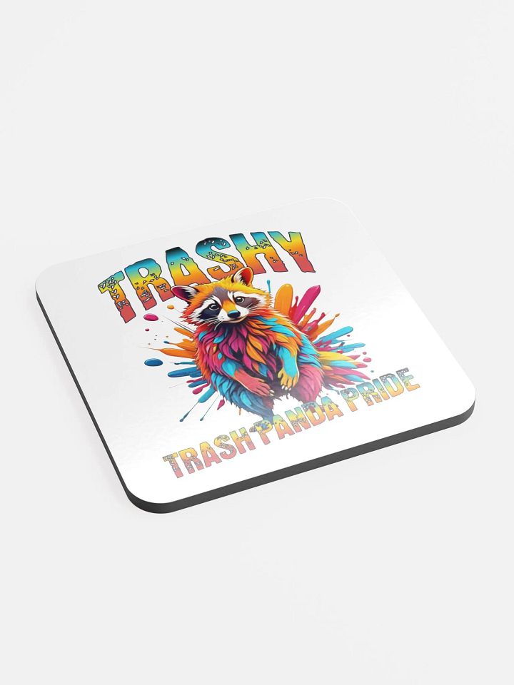 Trashy Trash Panda Pride Glossed Cork Coaster product image (2)