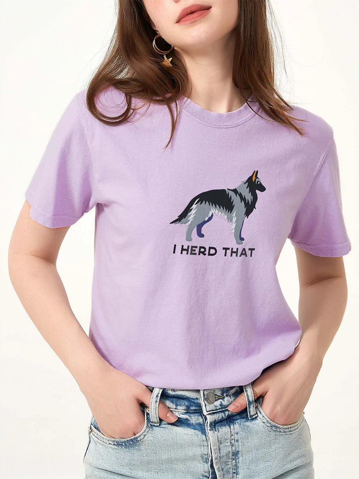 I Herd That T-Shirt(Embroidered) of a Belgian Tervuren(Gray) product image (2)