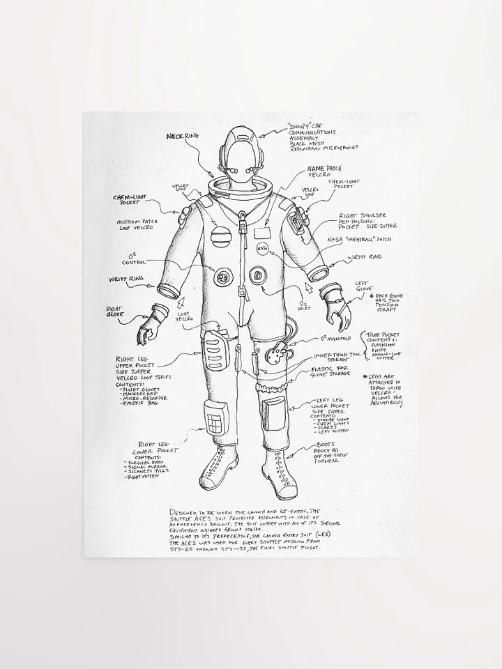 Adam Savage's Spacesuit Sketch Poster product image (1)