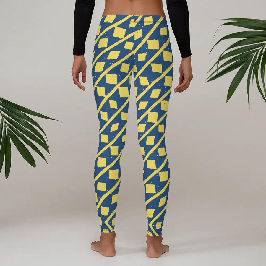 Dynamic Yellow Geometric Movement Leggings product image (4)