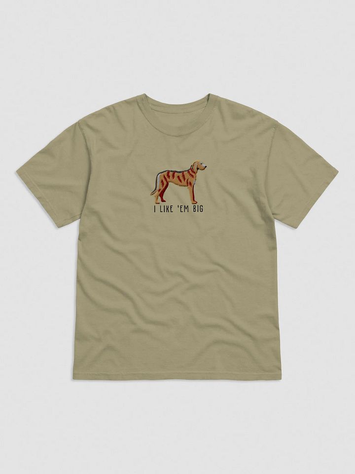 I Like 'Em Big T-Shirt(Embroidered) of an Irish Wolfhound(Brindle) product image (9)