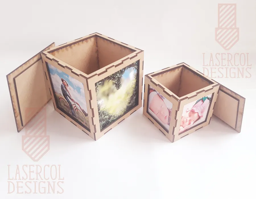 Photo Cube Keepsake Box (two sizes) - Laser Cut Files product image (9)