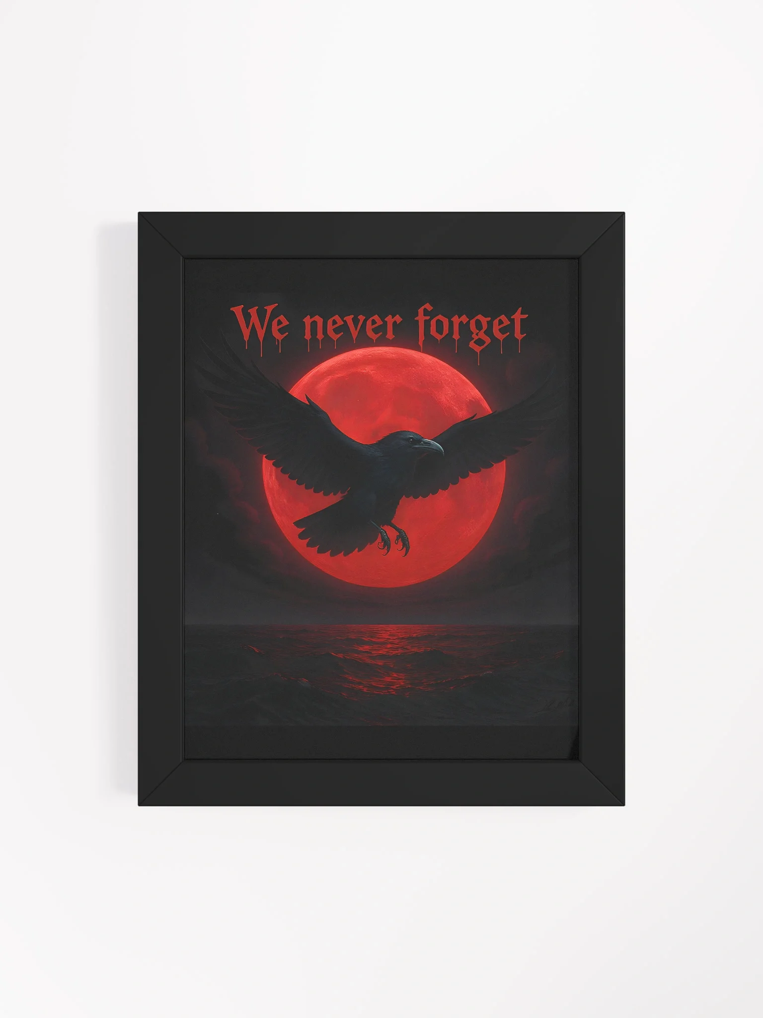 Raven with blood red moon product image (23)