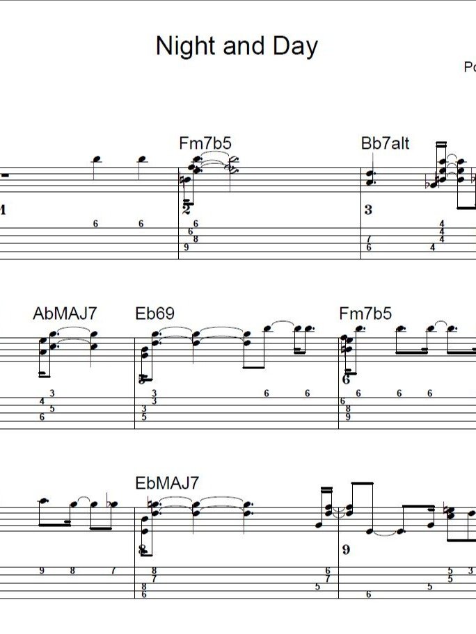 Night and Day - Guitar sheet music product image (1)