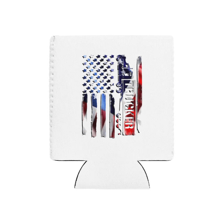 Patriotic Trucker Coozie Can Cooler product image (1)