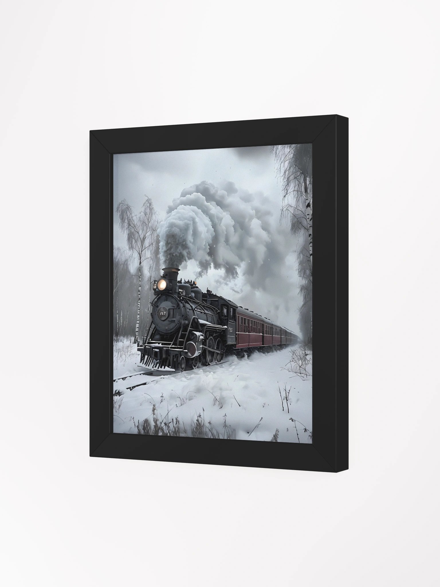 Winter Steam Locomotive Matte Poster product image (4)