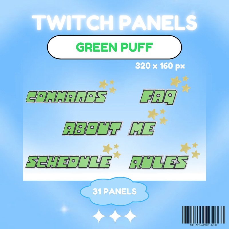 3D Green Puff Panels