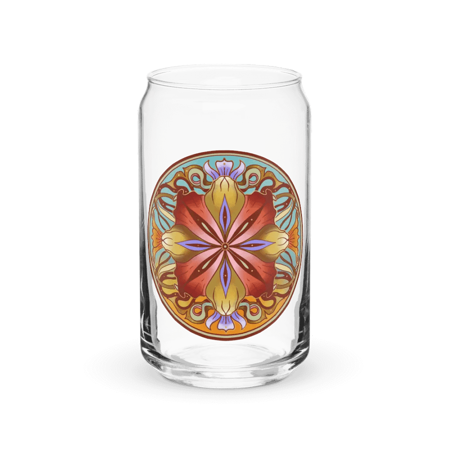Crimson Floral Mandala - Can Glass product image (1)