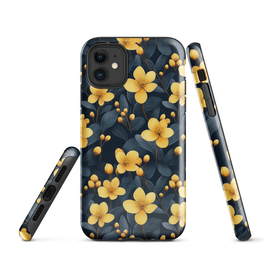 Yellow Floral Pattern - Tough Phone Case product image (1)