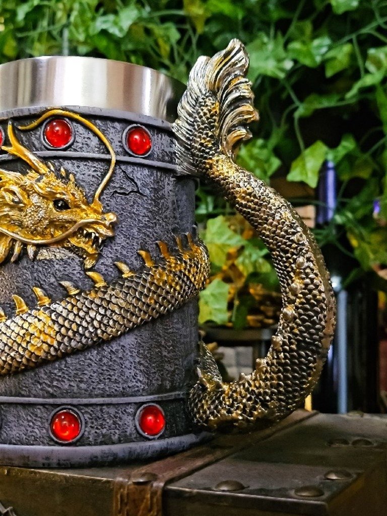 The Armored Kingdom Crimson Gold Wrapped Dragon Mug product image (2)
