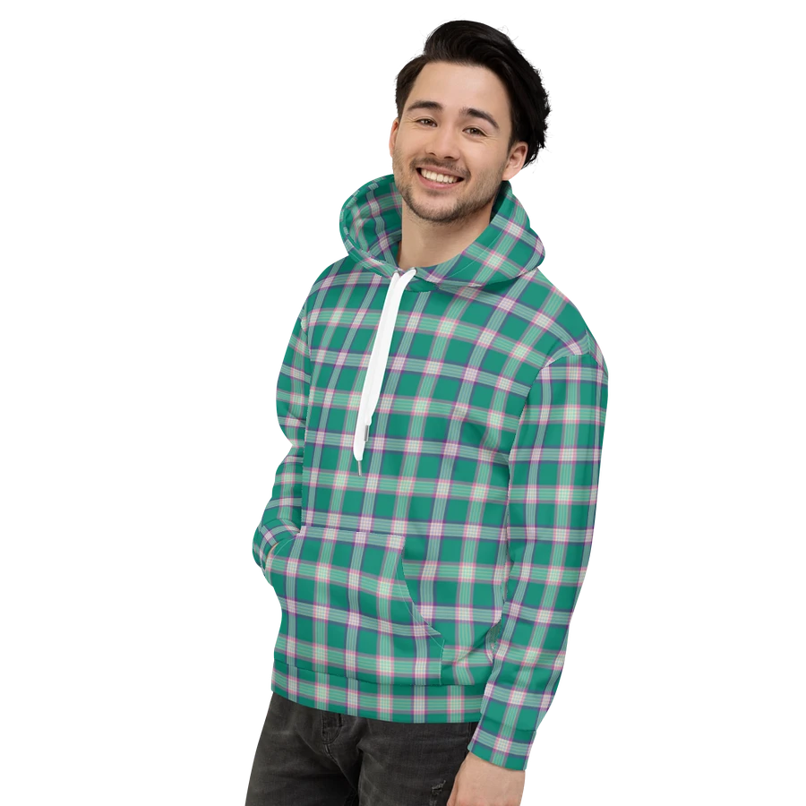 Emerald Green and Purple Plaid Hoodie product image (4)