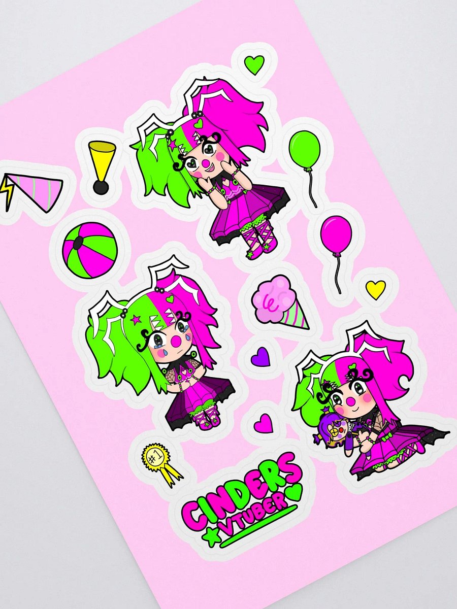 Clown Cinders Sticker Sheet product image (1)