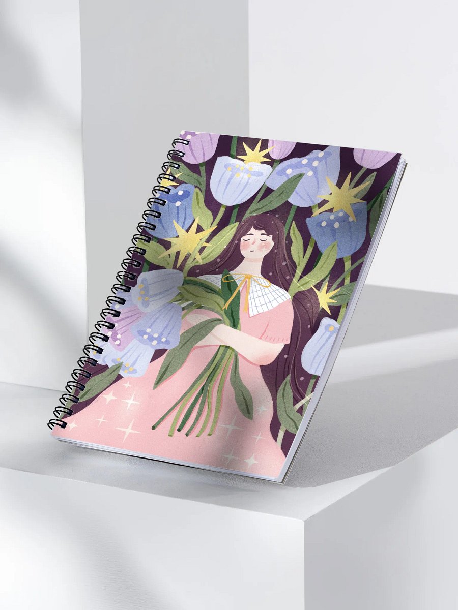 Starry Floral Night Illustration by Elrene Spiral Notebook product image (3)