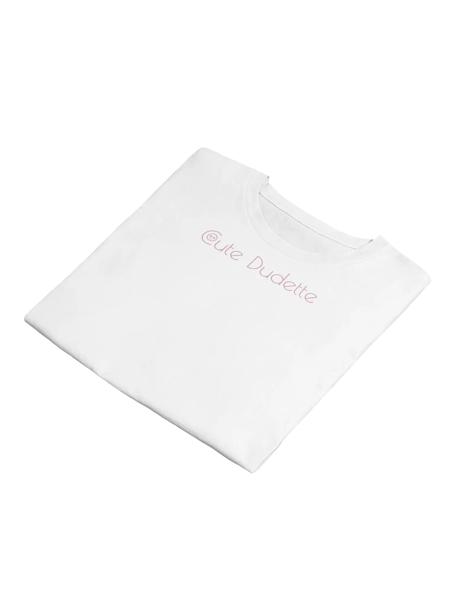 Cute Dudette White Crop Top Pink Logo Print product image (4)