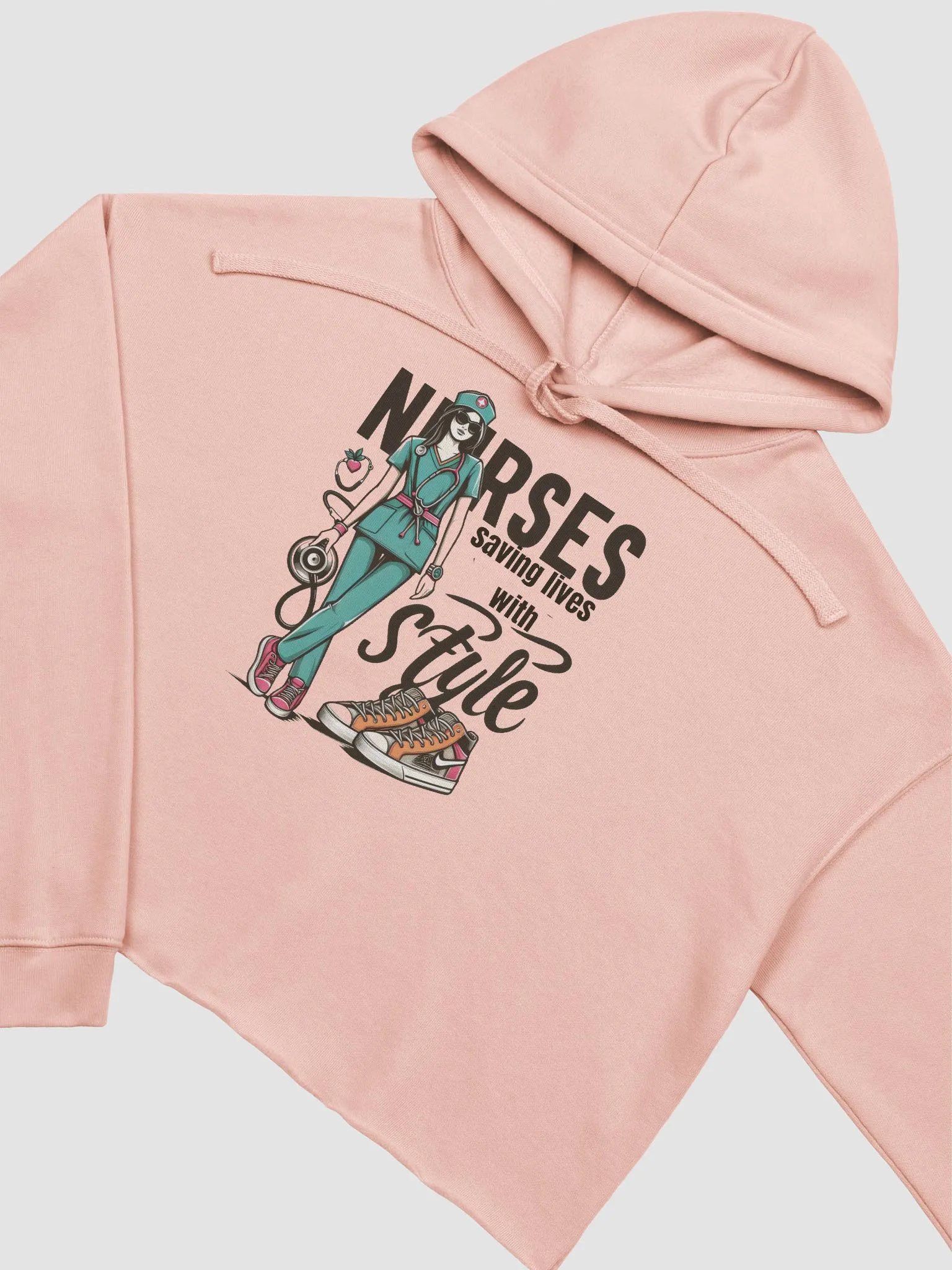 Health Professionals: Stylish Nurse Heartbeat Crop Hoodie product image (7)
