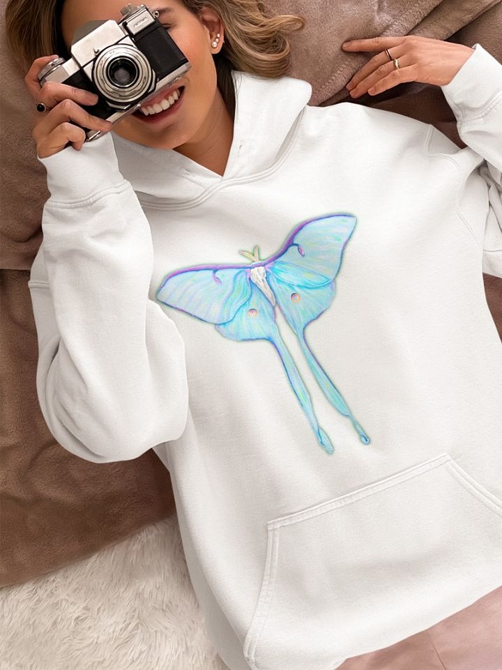 Blue Fantasy Luna Moth Unisex Hoodie product image (1)