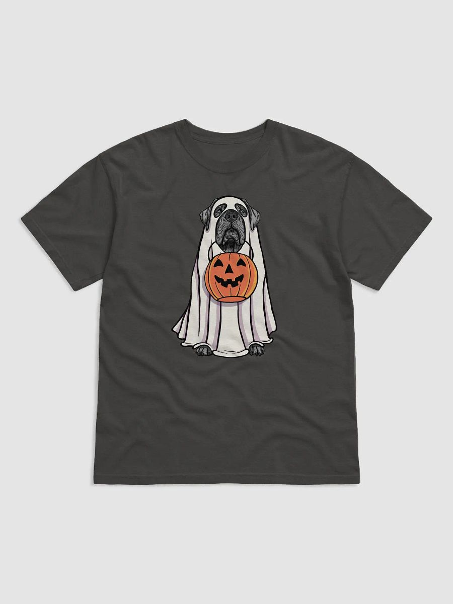 Funny Halloween Neapolitan Mastiff(Blue) T-Shirt | Funny Dog Wearing a Ghost Costume and Holding a Pumpkin Basket product image (17)