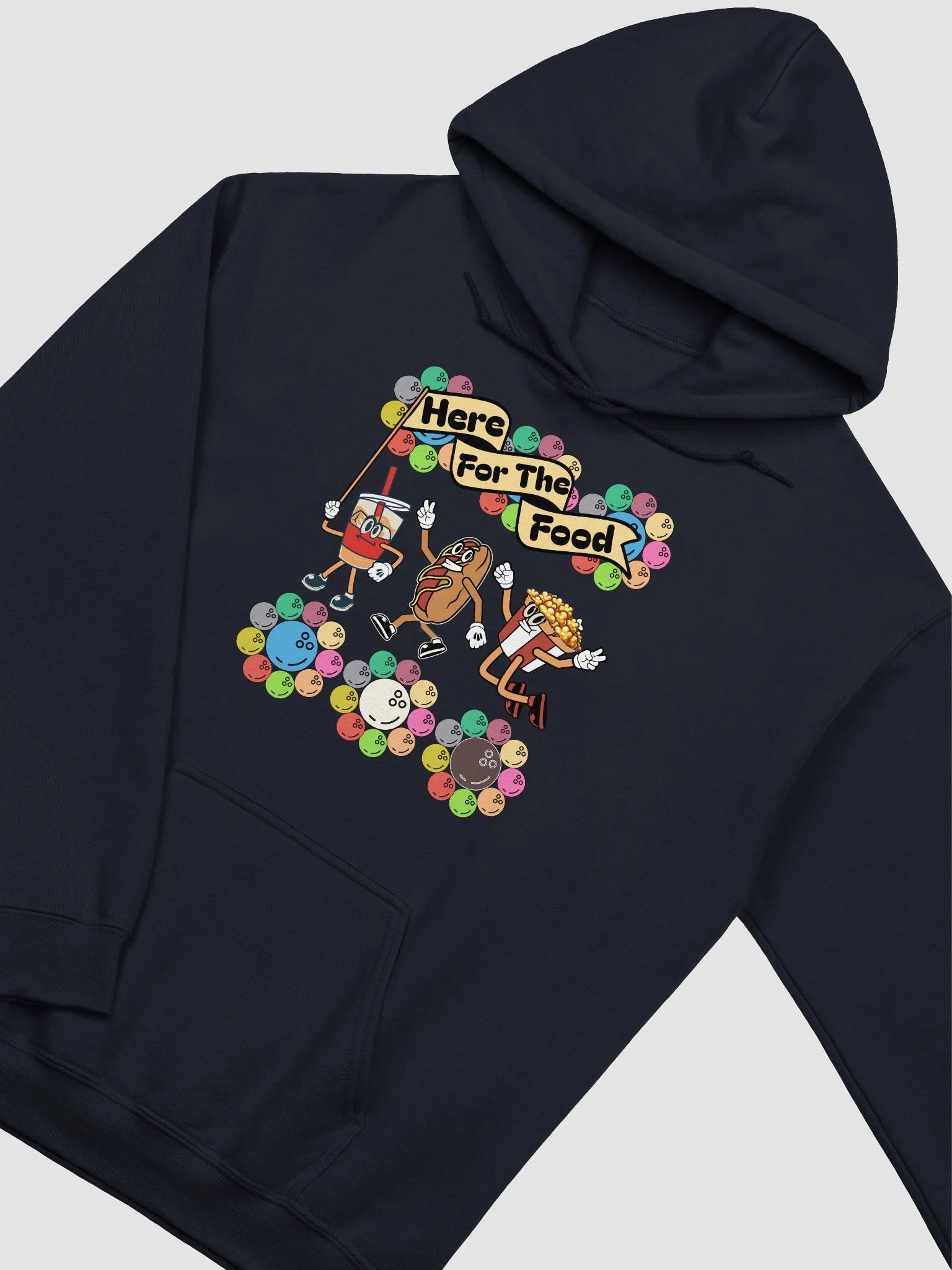 Here For The Food Bowling Cheerful Classic Hoodie product image (40)
