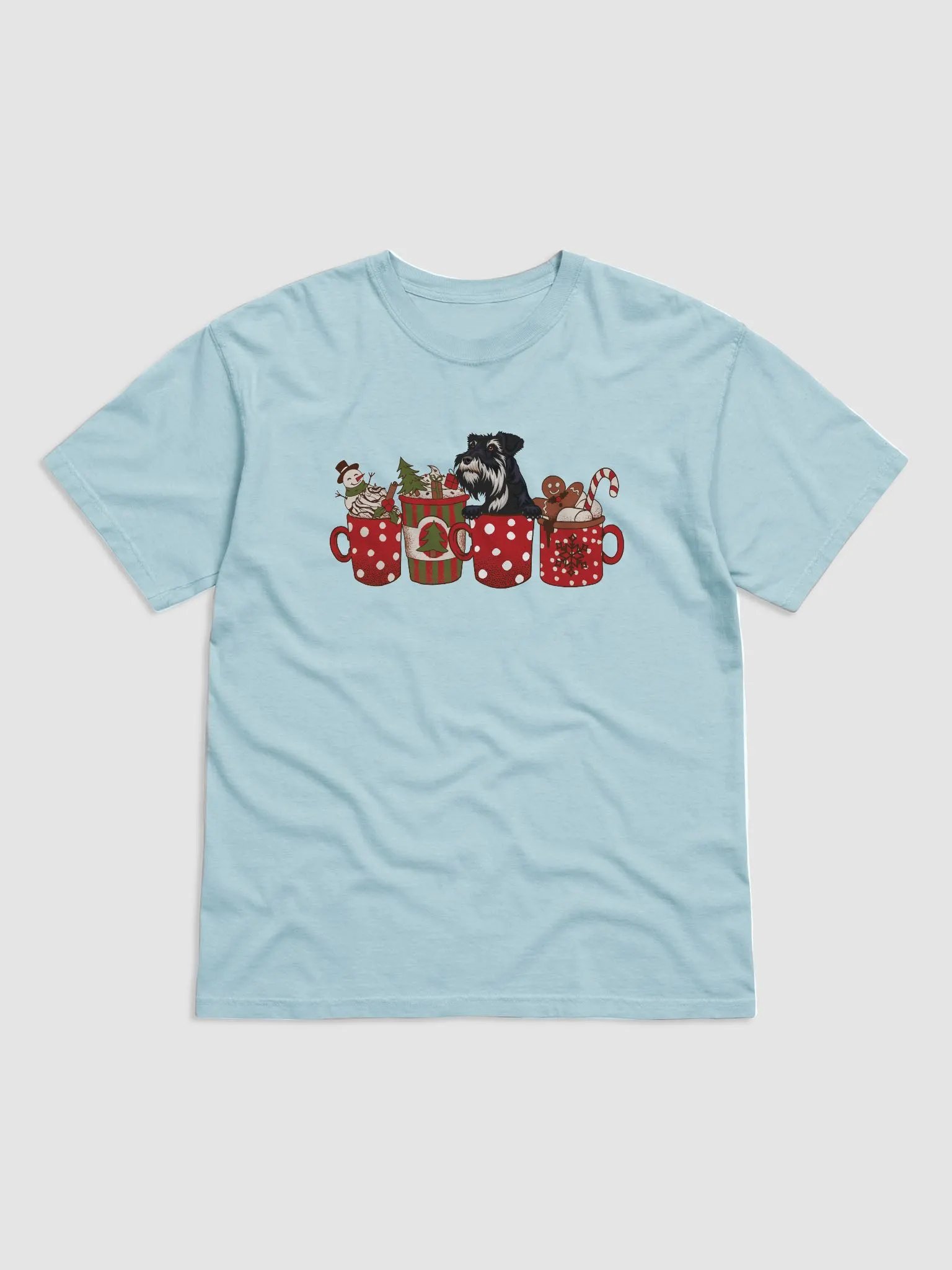 Cute Standard Schnauzer in a Christmas Cup T-Shirt | Funny Christmas Pup in a Cup product image (9)