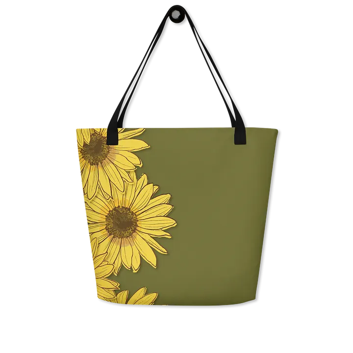 “Sunflower Stripes” Large Tote Bag product image (1)