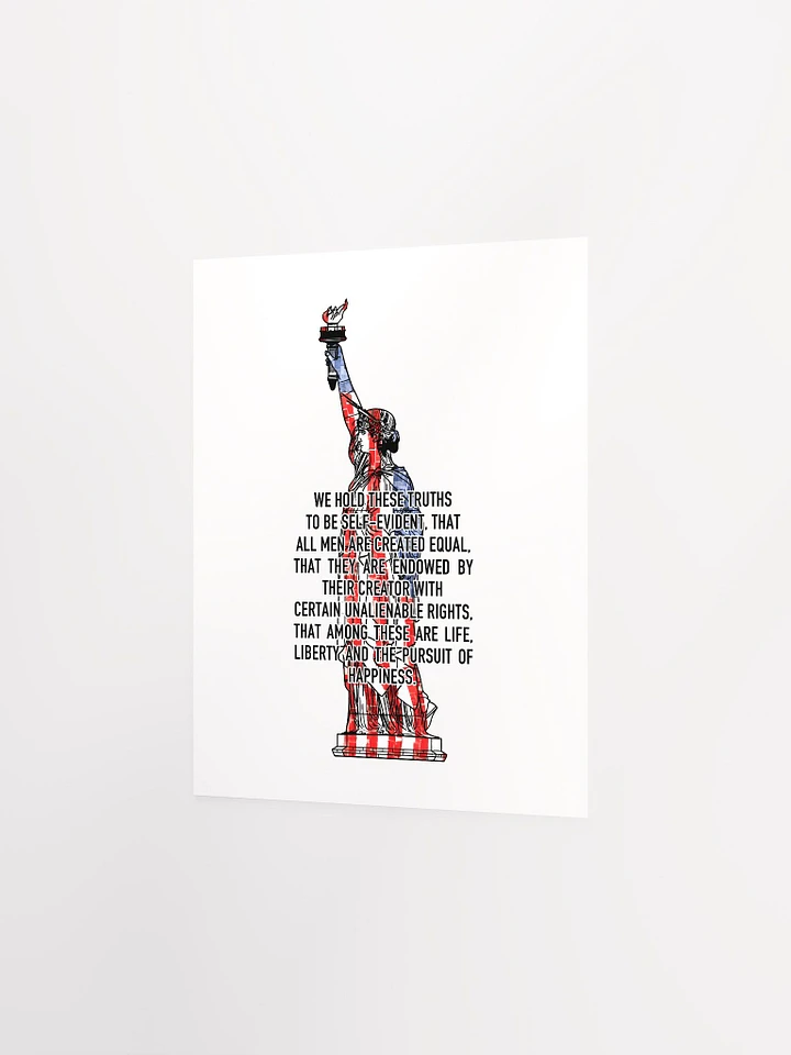 Lady Liberty + Declaration Of Independence - Red + White + Blue - Print product image (2)