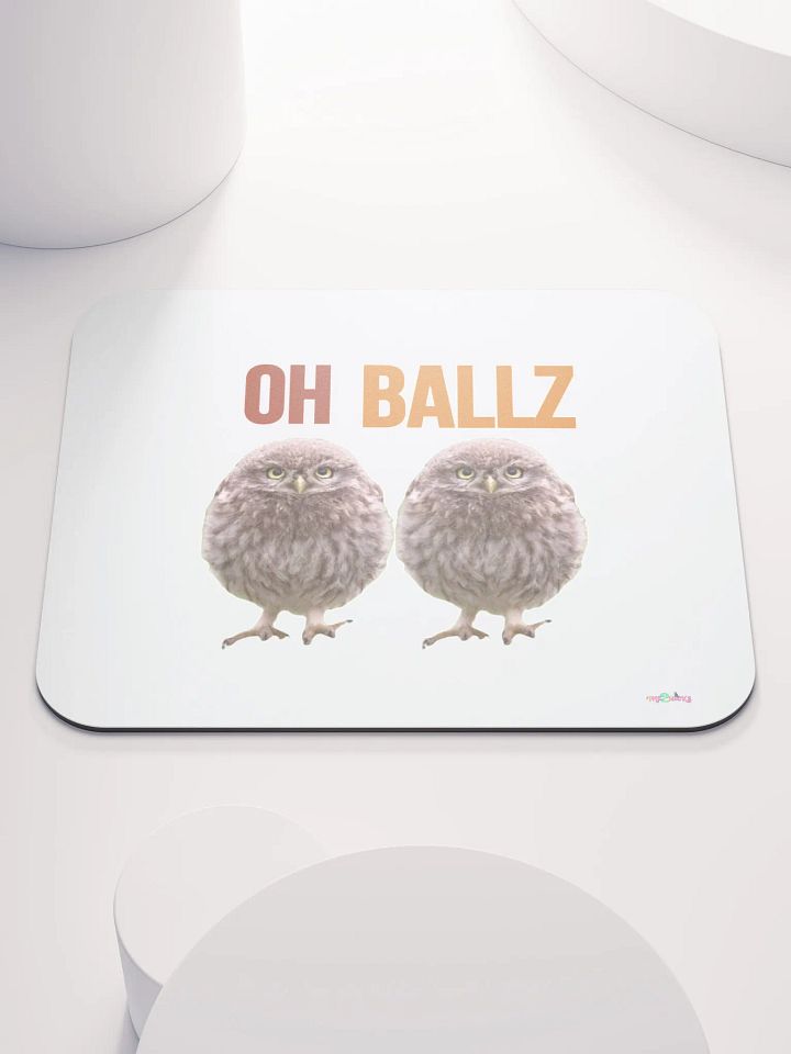 Oh Ballz Classic Mouse Pad (White) product image (2)