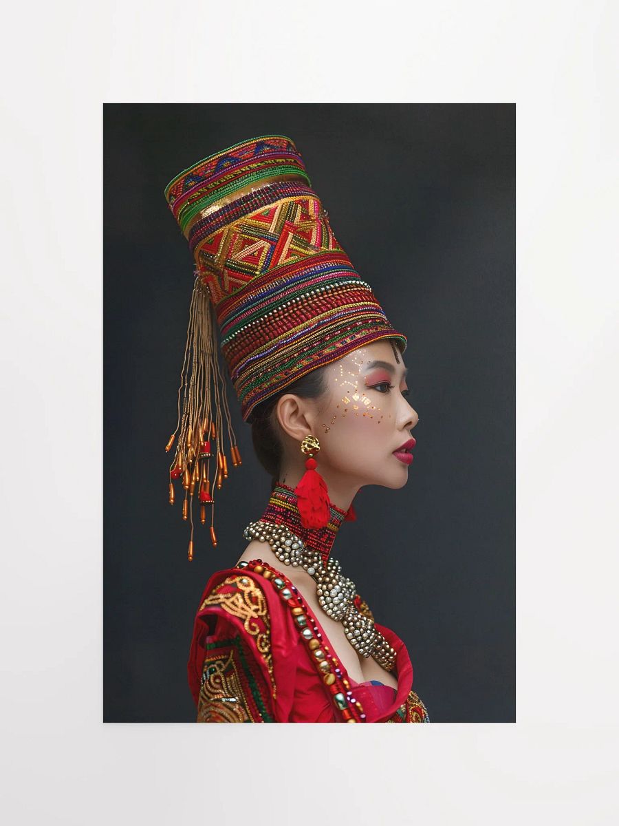 Elegant Asian woman in traditional vibrant attire side view product image (4)
