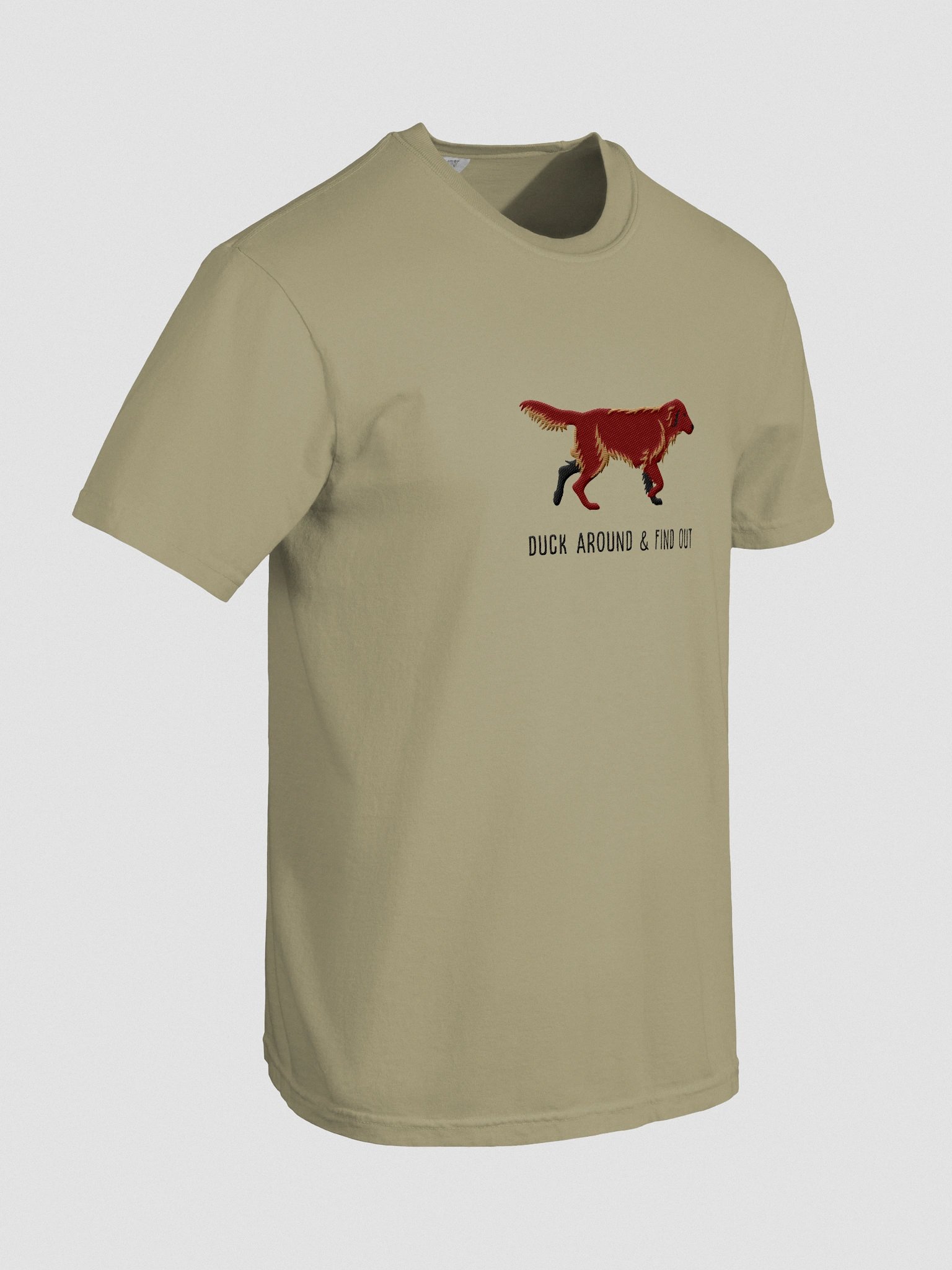 Duck Around and Find Out T-Shirt(Embroidered) of a Flat-Coated Retriever(Chocolate) product image (11)