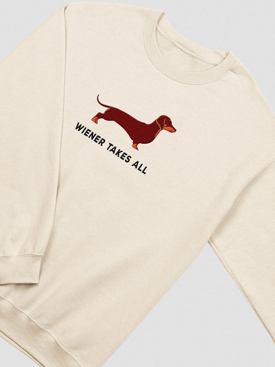 Wiener Takes All Sweatshirt (Embroidered) of a Dachshund(Red) product image (5)
