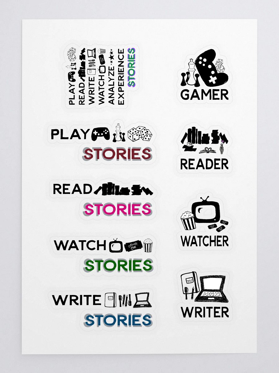 Experience Stories Sticker Sheet (Blue, Pink, Green, Red, Purple, Gray, Black and White) product image (3)