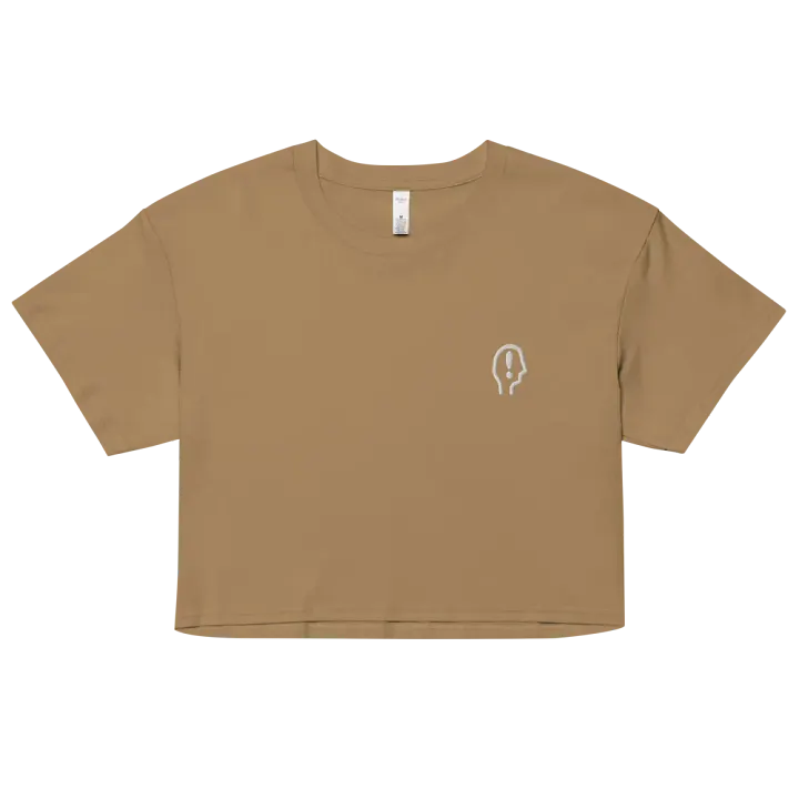 EXCLAIMING MENTALLY (L.C. white) embroidered cotton crop top product image (13)