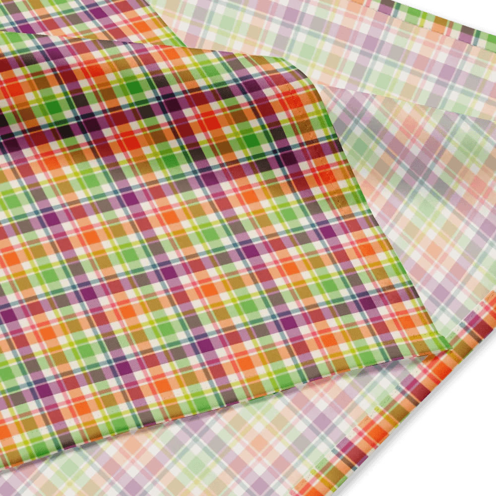 Purple, Orange, and Lime Green Plaid Bandana product image (2)