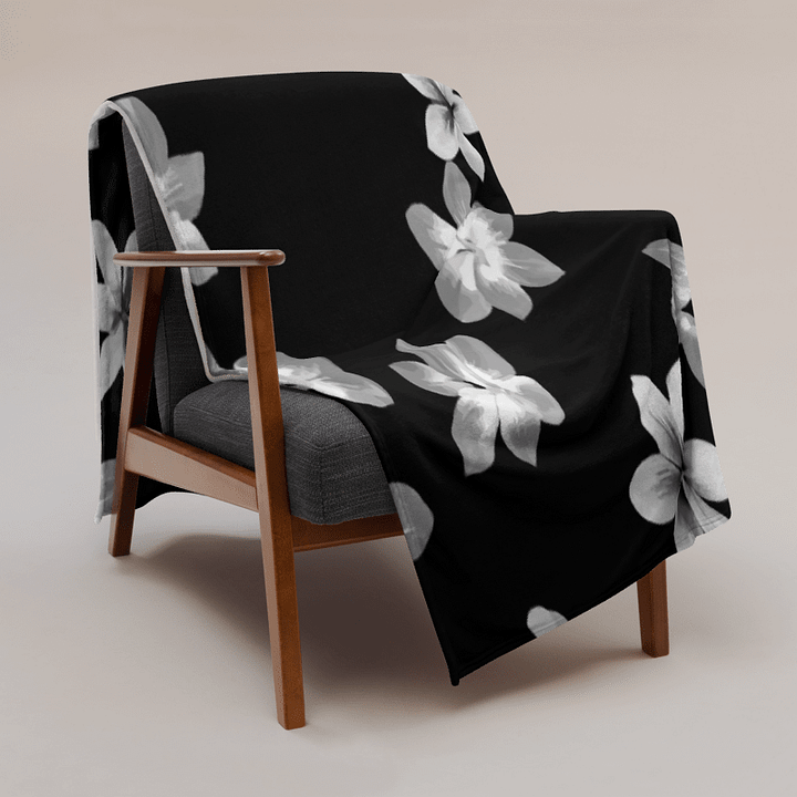 Volcanic Ash Caribbean Flower Print | Hypoallergenic Throw Blanket product image (3)