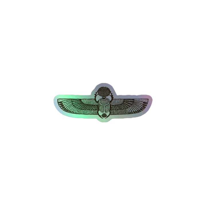 Scarab with Solar Disk and Wings - Holographic Sticker product image (1)