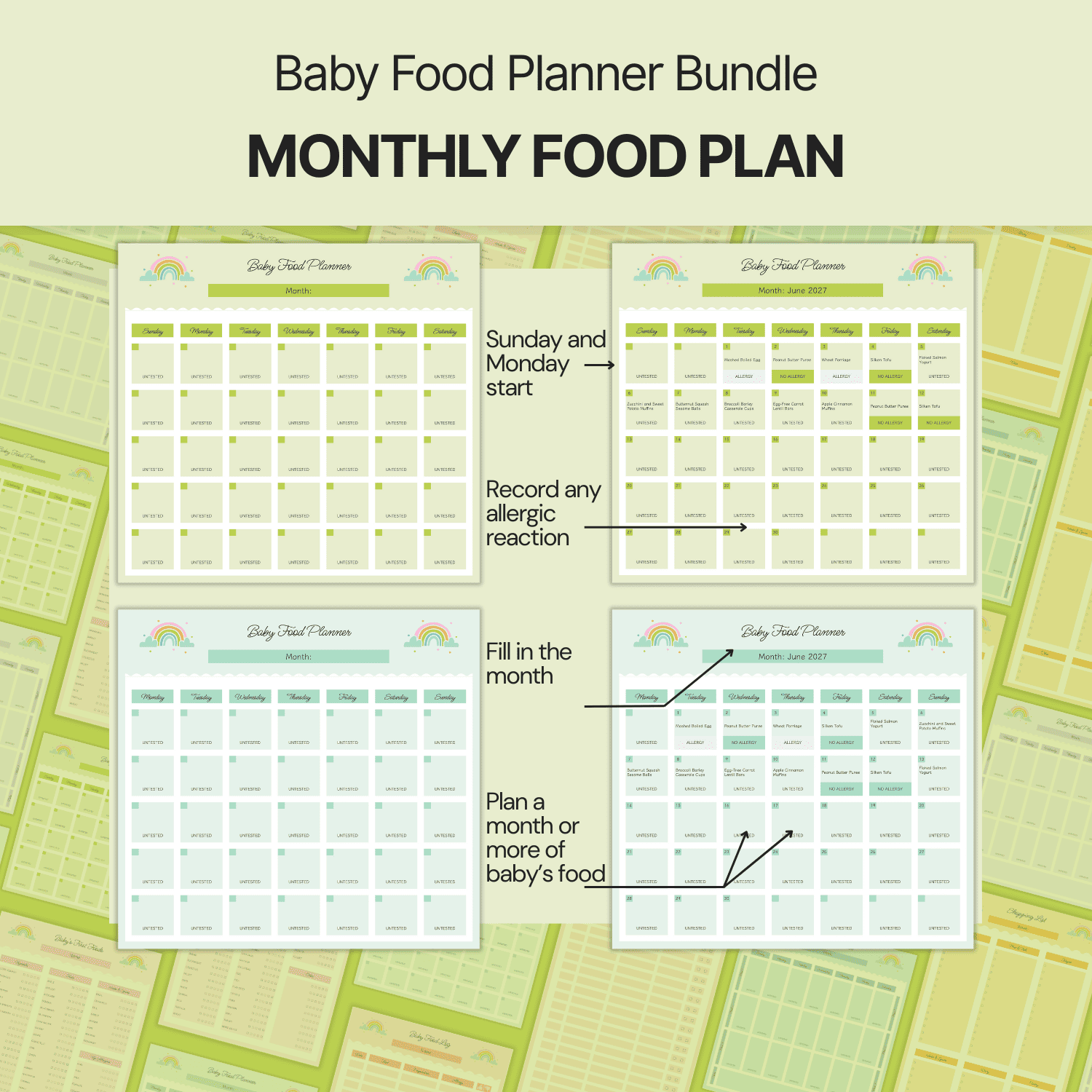 Baby Food Planner Bundle Google Sheets product image (6)