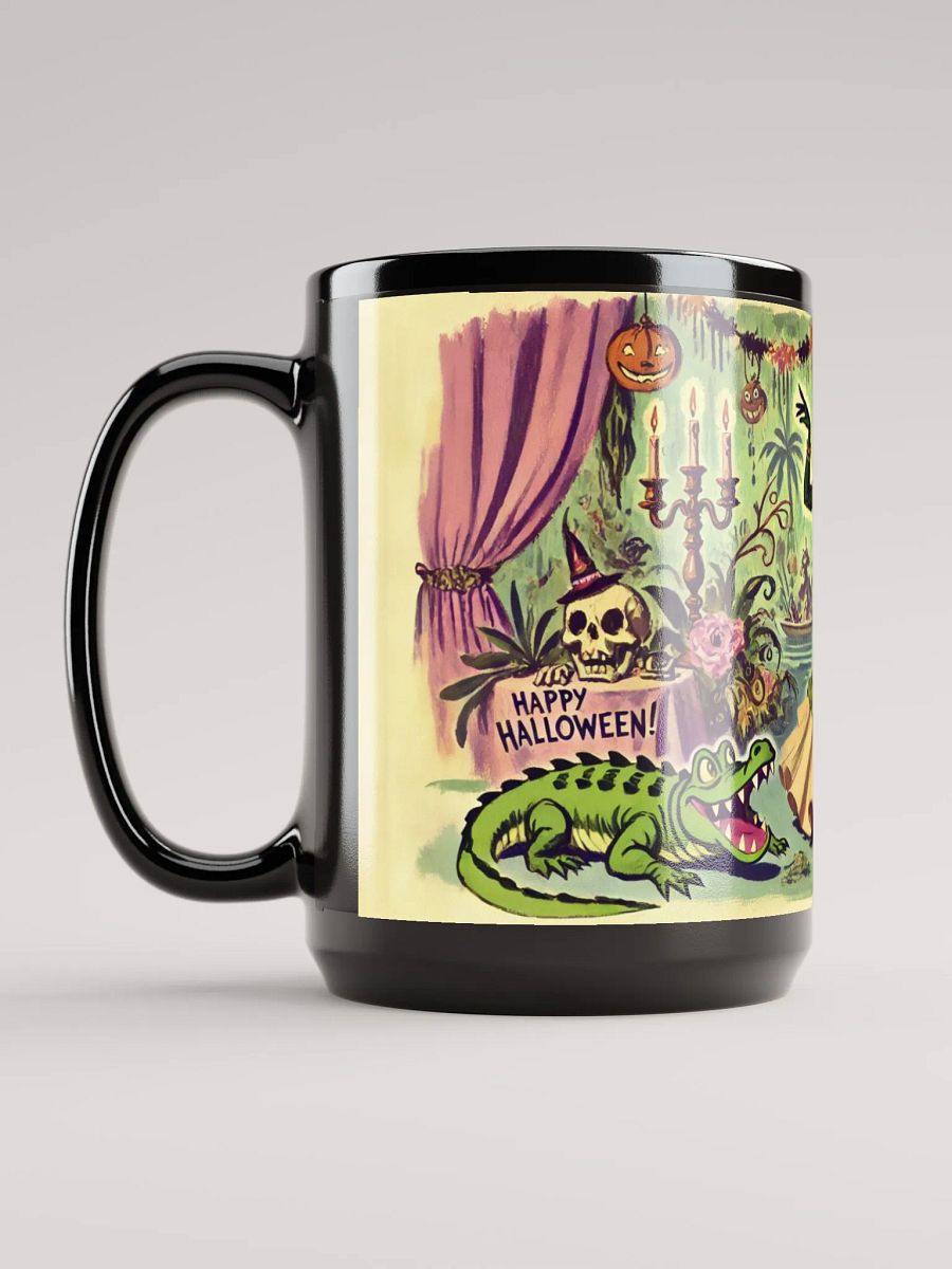 Halloween Gator Gala Coffee Cup - 15 oz Black Glossy Mug product image (6)