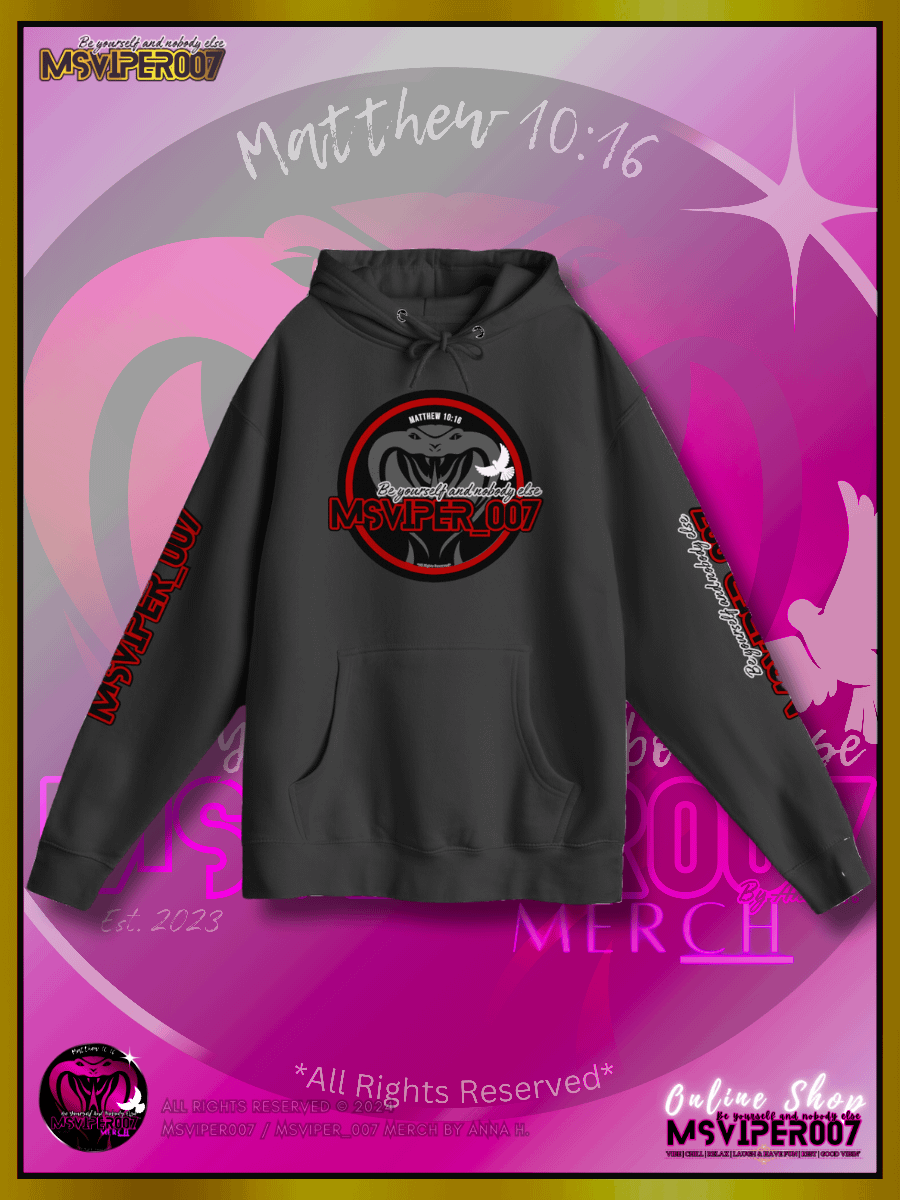 Hoodie - "MsViper_007™ Brand Classic" [red/blk emblem] - Streetwear/Active Hoodie By Anna H. product image (1)