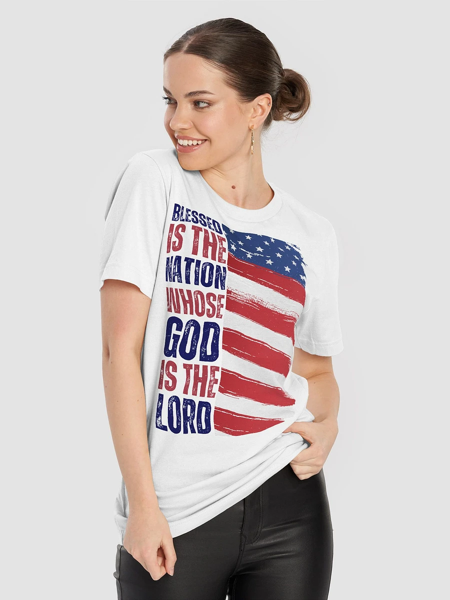 Psalm 33:12 American Flag T-Shirt product image (1)