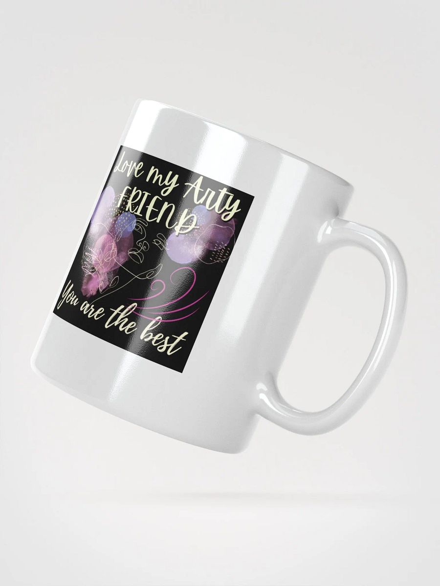 colorful mug for the artist. 'Love my Arty friend' Perfect gift for colleague, friend who loves arty things product image (5)