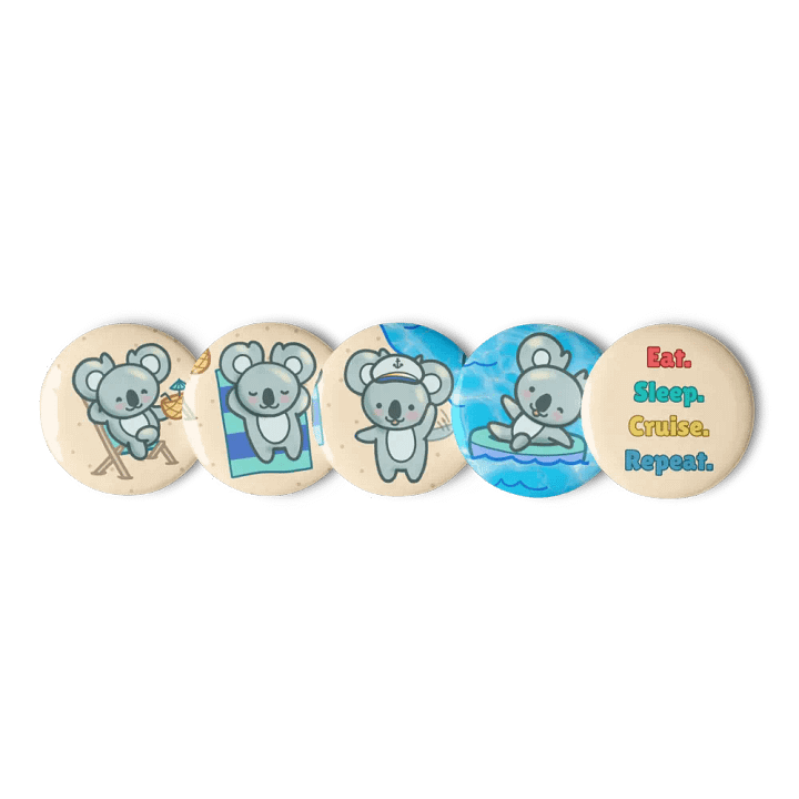 Eat Sleep Cruise Repeat! Beach Koala Pin Set product image (1)