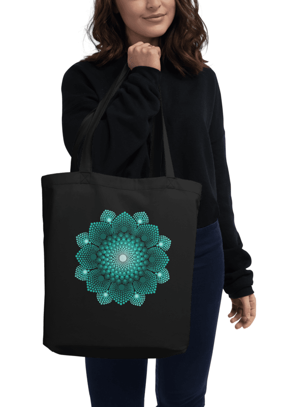 Turquoise Dot Mandala Eco-Friendly Tote Bag product image (1)