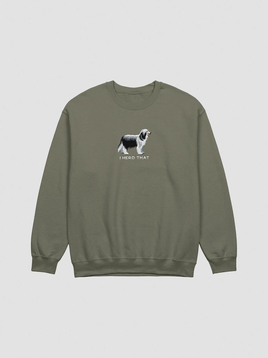 I Herd That Sweatshirt (Embroidered) of a Bearded Collie(Black & White) product image (13)