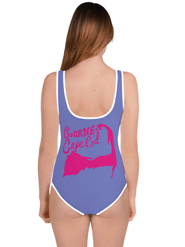 💖Girls' | Youth | BRN.2C.C.™ | Slate Blue Swimsuit 👙| Pink Logos product image (4)