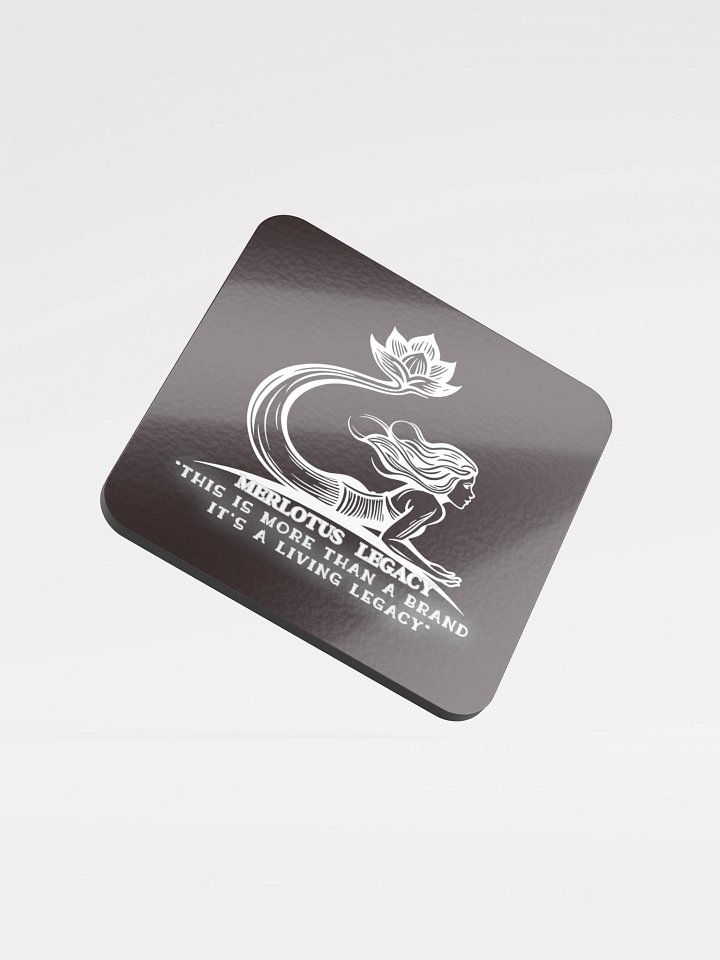 Cork Coaster – Black with White Emblem ♻️ Rooted in nature. Trimmed in purpose product image (1)