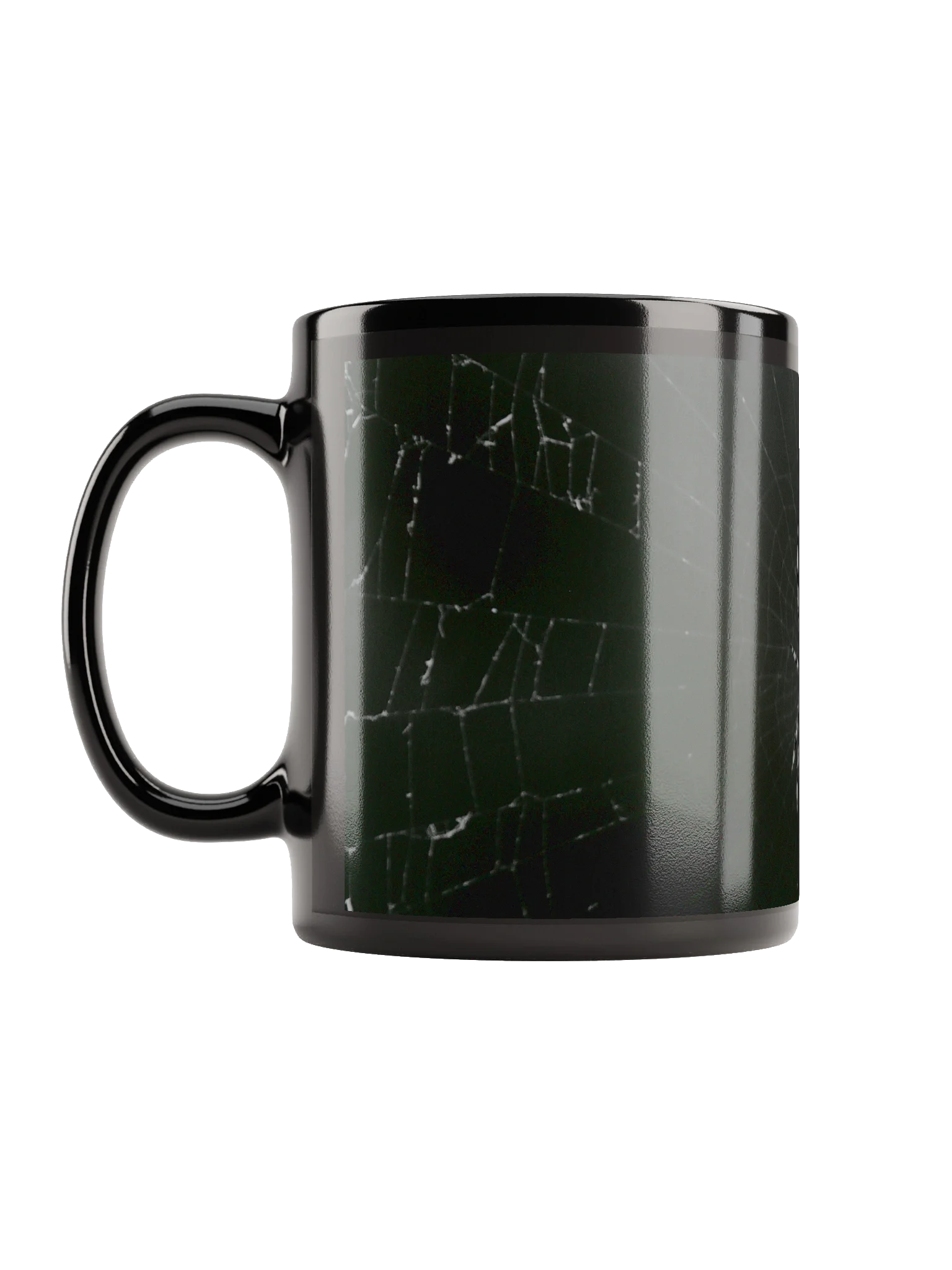 Keramiktasse schwarz - Spinne im Netz schwarzweiß product image (6)