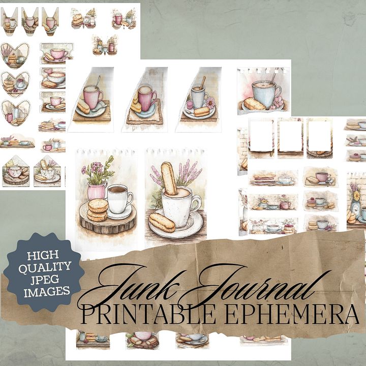 Coffee & Biscuits - Printable Ephemera Set 2 V5 product image (1)
