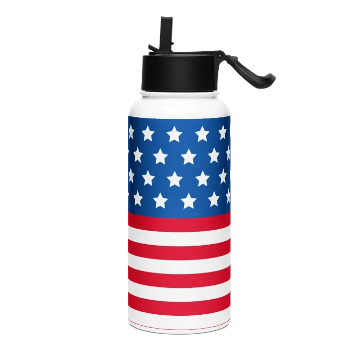 Exclusive United States Flag Stainless Steel Insulated Water Bottle - 32 oz product image (1)